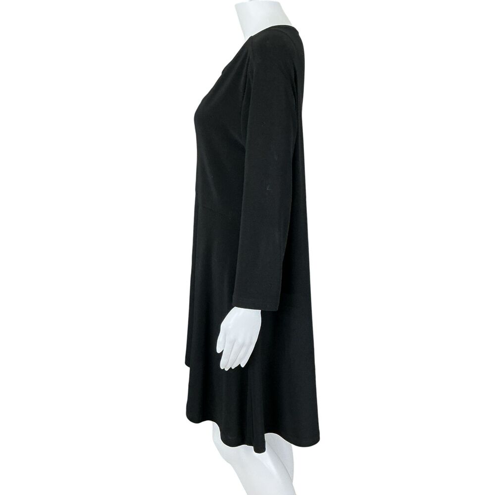 Sympli Travel Dress sz 14 Black Fit Flare Cutout Detail No Iron Packable Canada - Picture 6 of 13